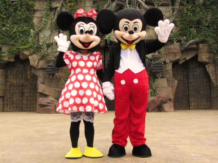 Minnie and Mickey Mouse mascots London