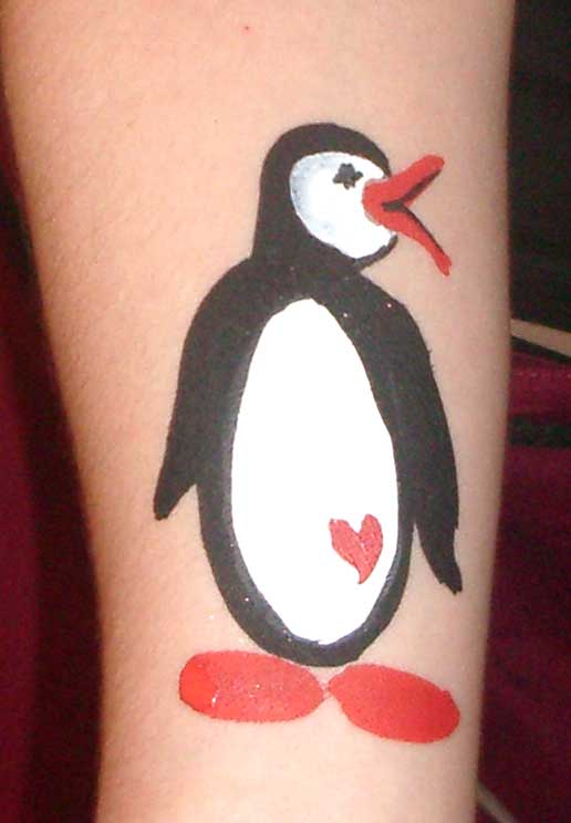 Kids party penguin tattoo