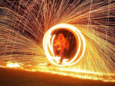 Fire wheel entertainer hire