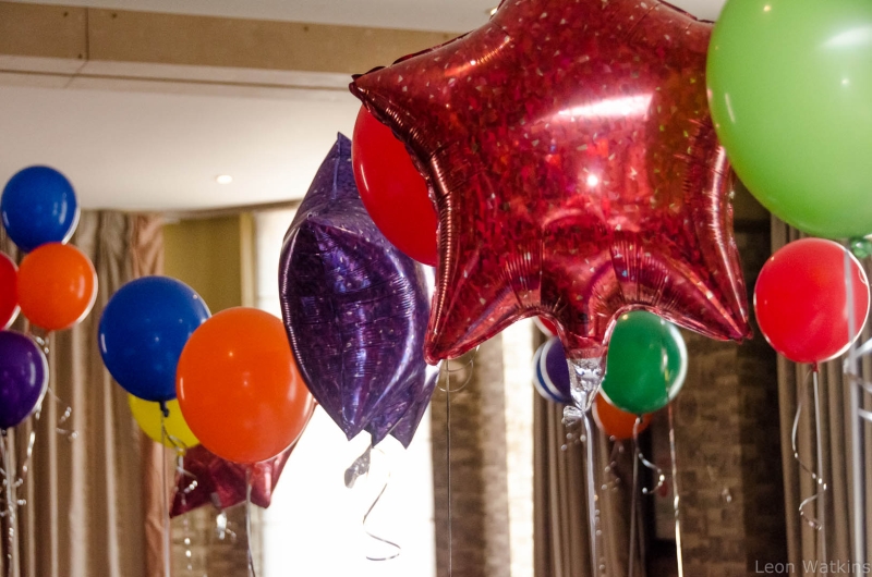 Foil and latex balloon decorations